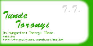 tunde toronyi business card