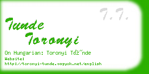 tunde toronyi business card